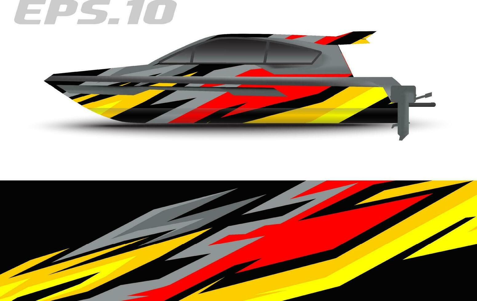 Boat livery vector graphics. Abstract racing background design for car, motorcycle and other vehicle sticker wrap