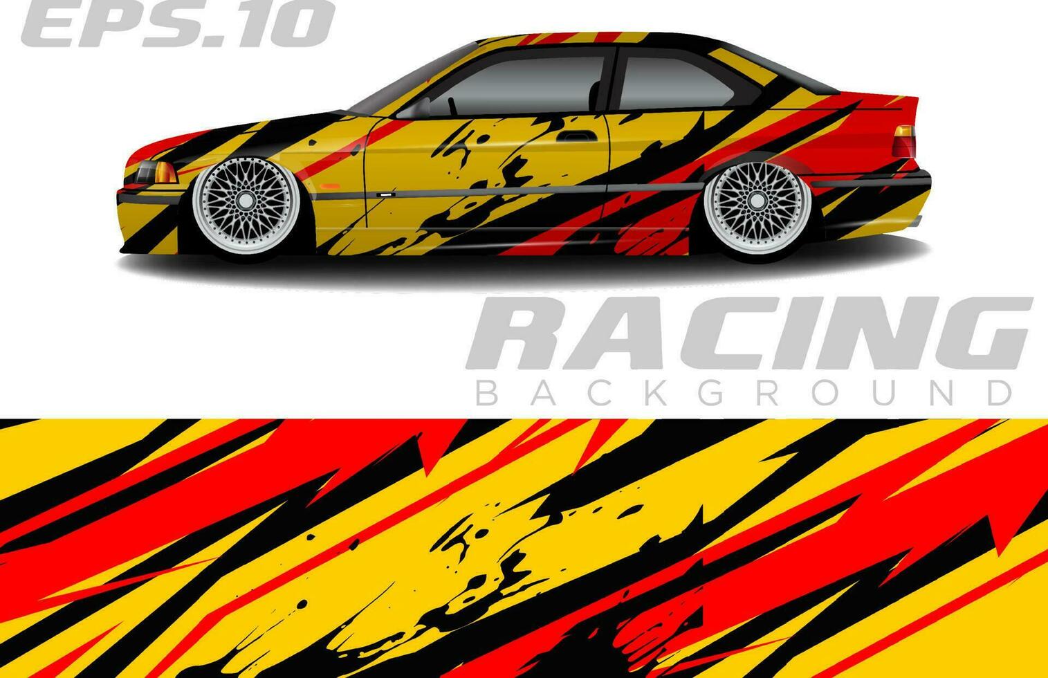 vector de diseño de envoltura de coche de carreras de rally para pegatinas de vinilo de vehículos y librea de calcomanías automotrices