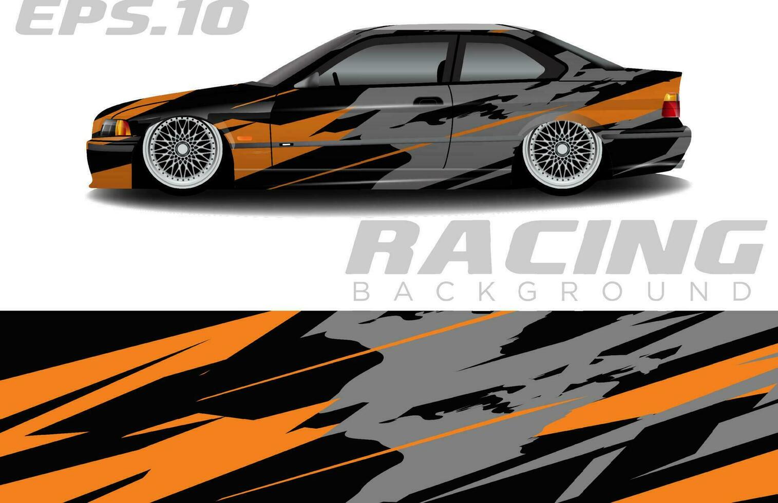 vector de diseño de envoltura de coche de carreras de rally para pegatinas de vinilo de vehículos y librea de calcomanías automotrices