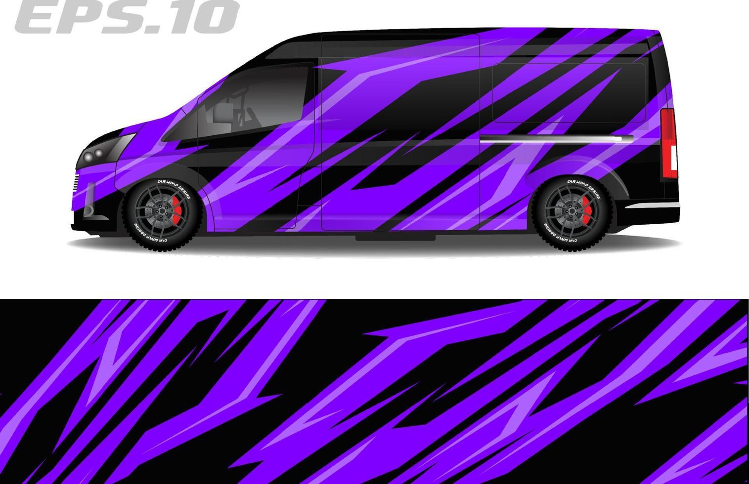 Camper van wrap design vector for vehicle vinyl stickers and automotive decal livery