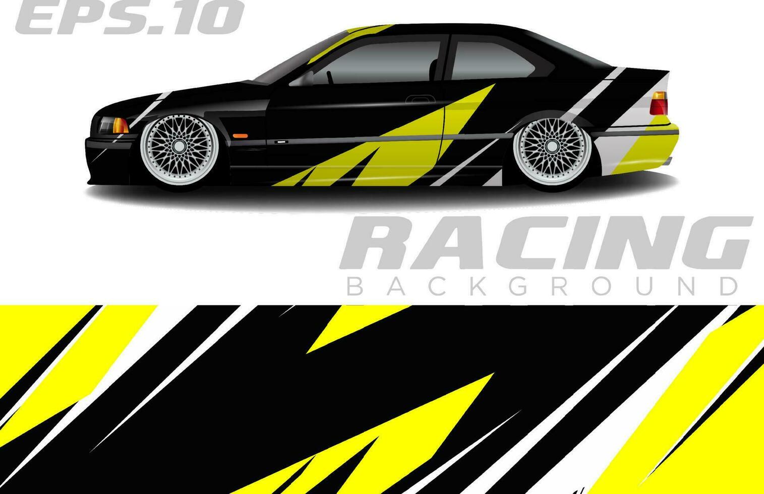 Rally racing car wrap design vector for vehicle vinyl stickers and automotive decal livery