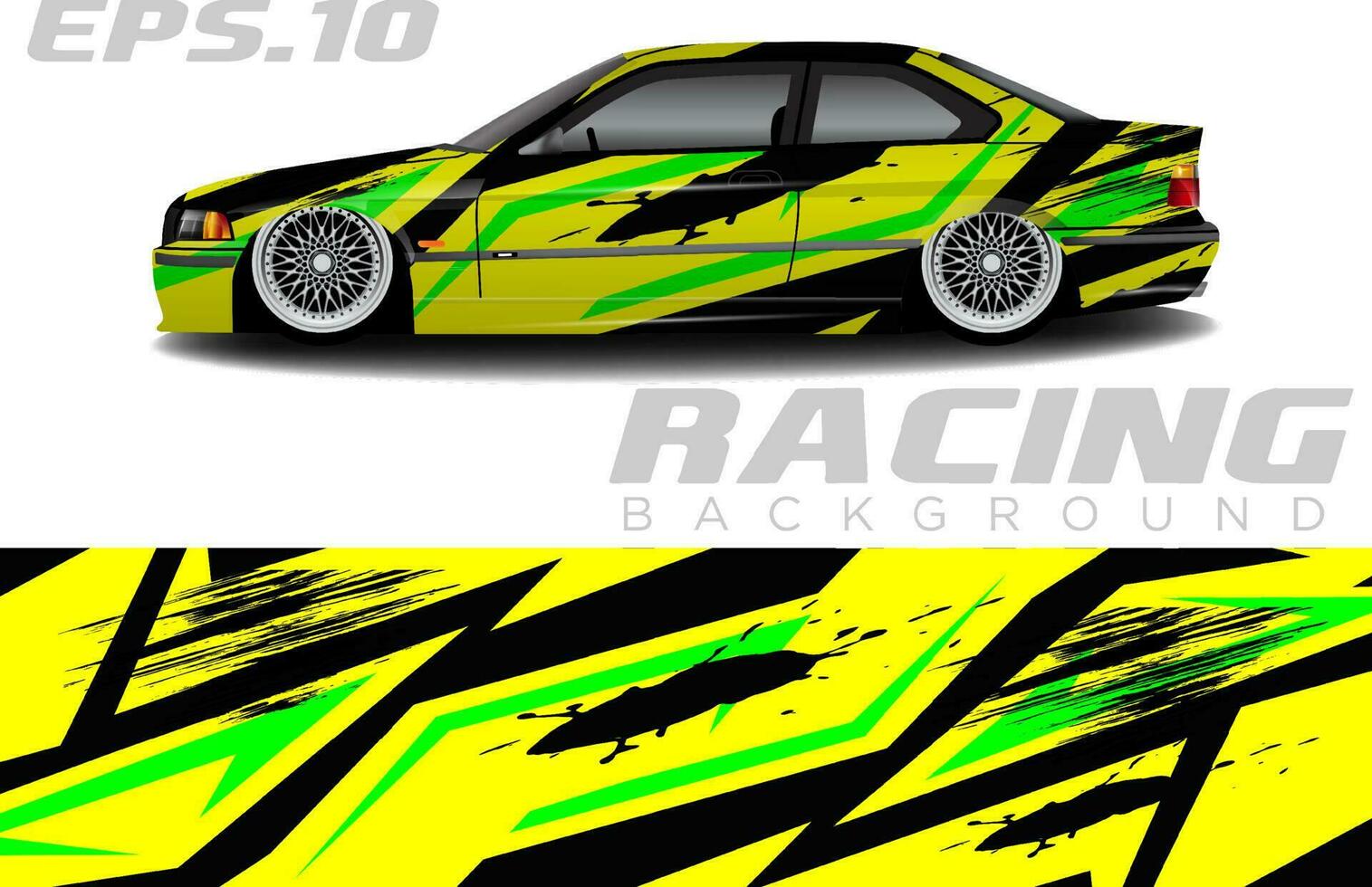 Rally racing car wrap design vector for vehicle vinyl stickers and automotive decal livery