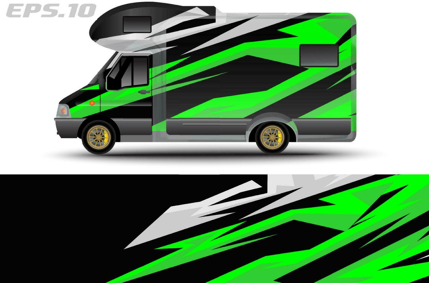 Camper van car wrap design vector for vehicle vinyl stickers and automotive decal livery
