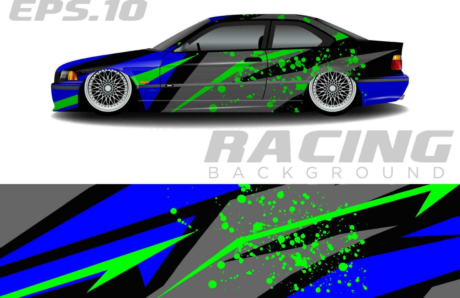 vector de diseño de envoltura de coche de carreras de rally para pegatinas de vinilo de vehículos y librea de calcomanías automotrices