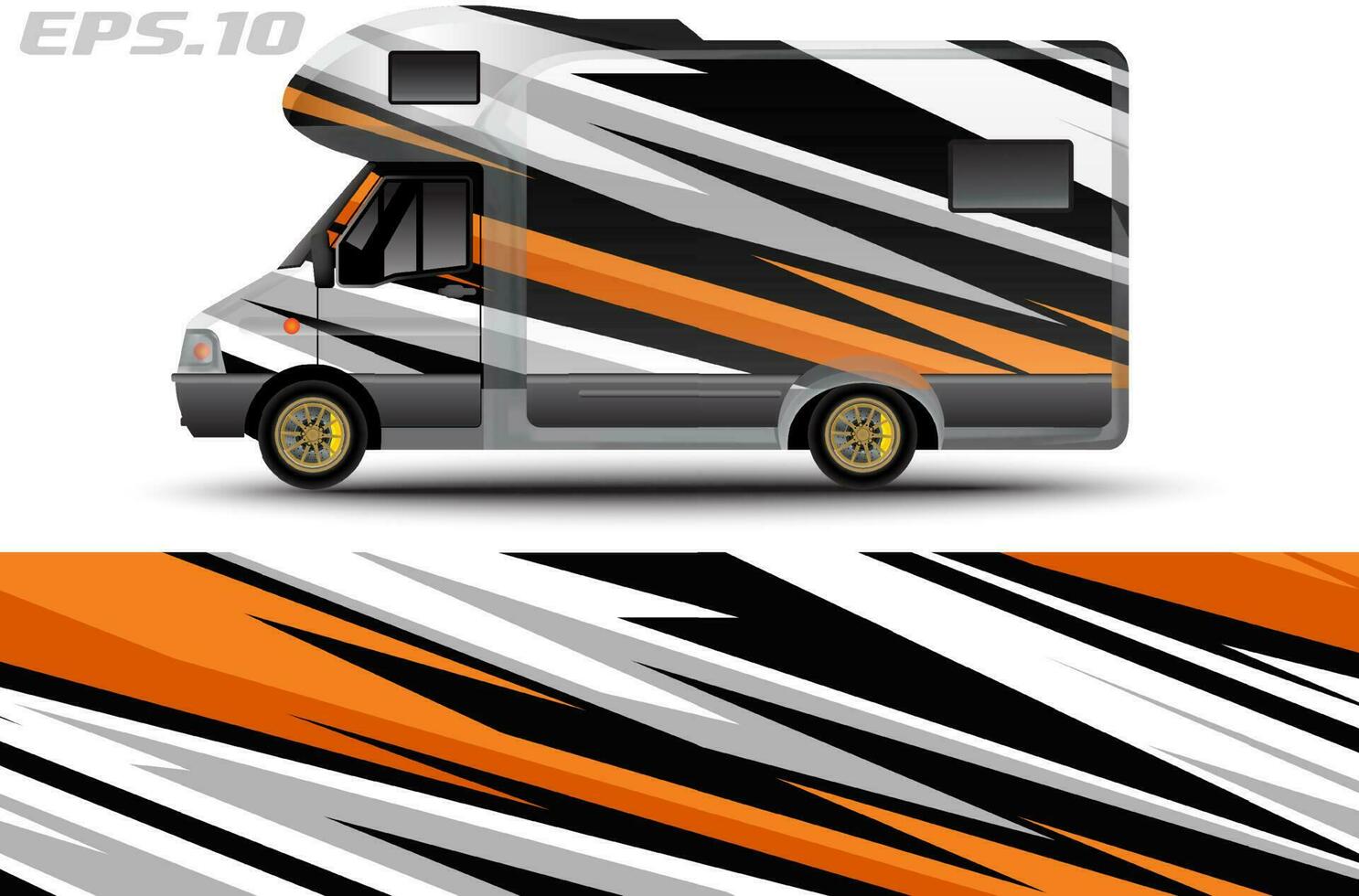 Camper van car wrap design vector for vehicle vinyl stickers and automotive decal livery