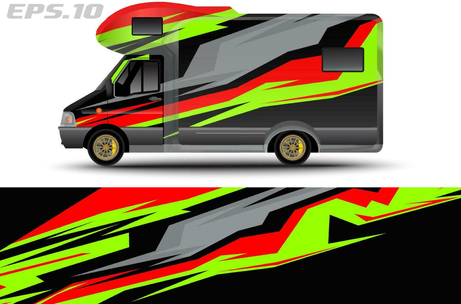 vector de diseño de envoltura de autocaravana para pegatinas de vinilo de vehículos y librea de calcomanías automotrices