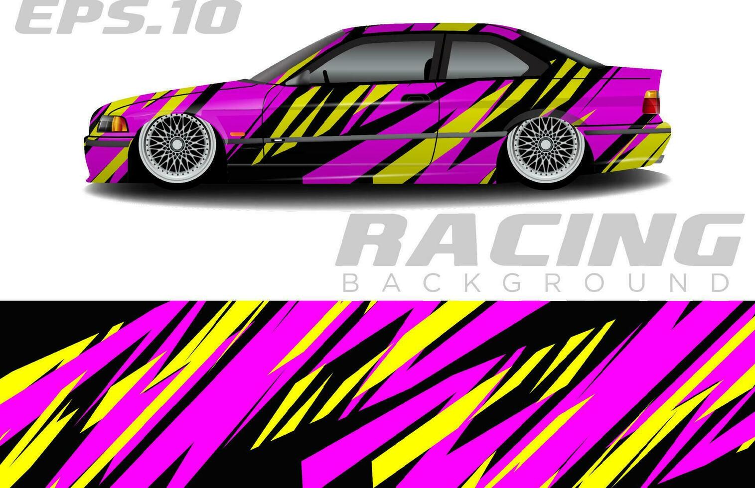 Rally racing car wrap design vector for vehicle vinyl stickers and automotive decal livery