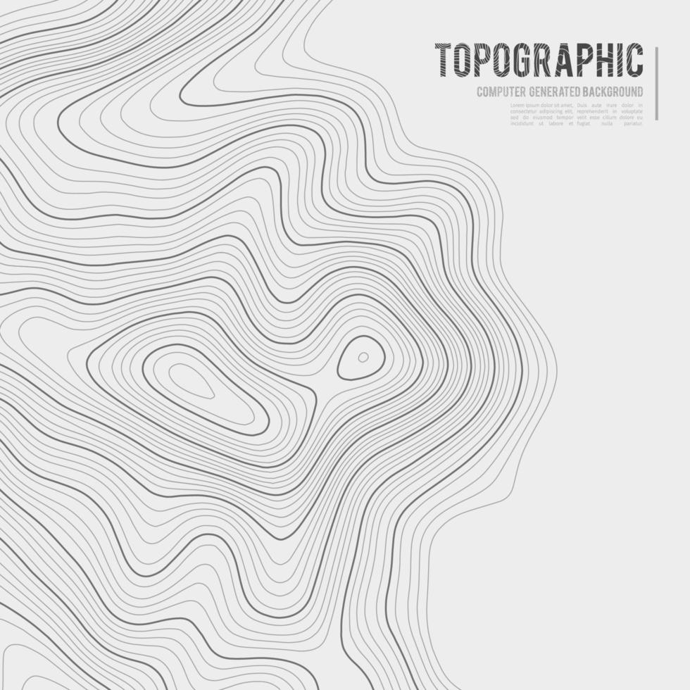 fondo de contorno del mapa topográfico. mapa topográfico con elevación. vector de mapa de contorno. Ilustración de vector abstracto de cuadrícula de mapa de topografía mundial geográfica.