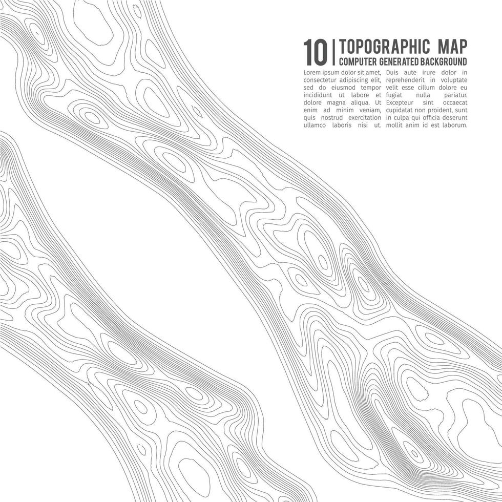 fondo de contorno del mapa topográfico. mapa topográfico con elevación. vector de mapa de contorno. Ilustración de vector abstracto de cuadrícula de mapa de topografía mundial geográfica.