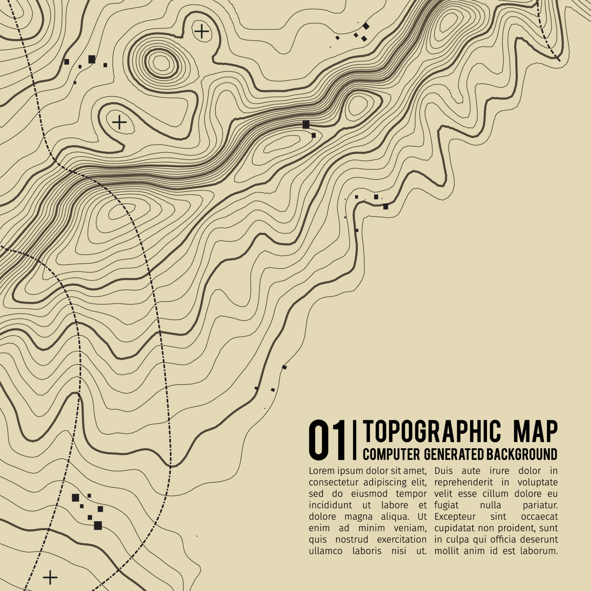 Topographic map background with space for copy . Line topography map