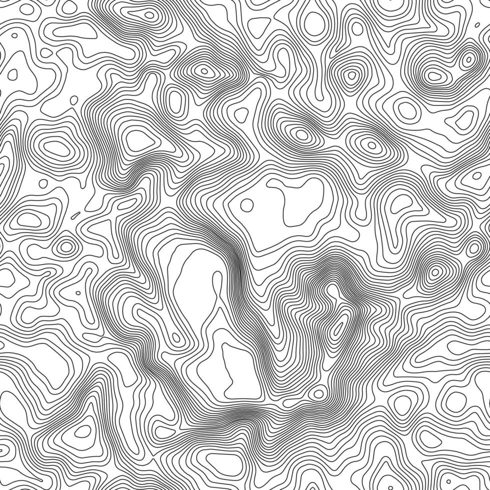 patrón sin costuras fondo de mapa topográfico con espacio para copiar textura sin costuras. fondo de contorno de mapa de topografía de línea, cuadrícula geográfica. ruta de senderismo de montaña sobre terreno. vector