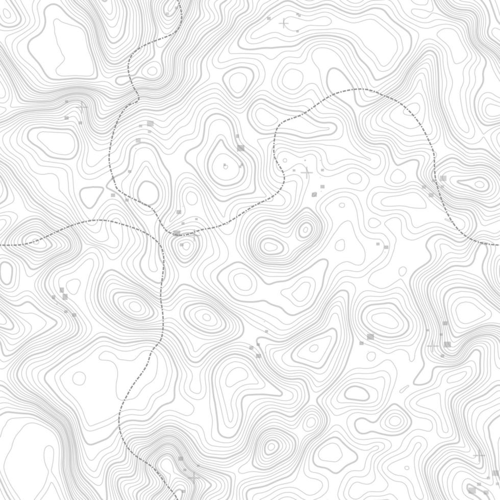 patrón sin costuras fondo de mapa topográfico con espacio para copiar textura sin costuras. fondo de contorno de mapa de topografía de línea, cuadrícula geográfica. ruta de senderismo de montaña sobre terreno. vector