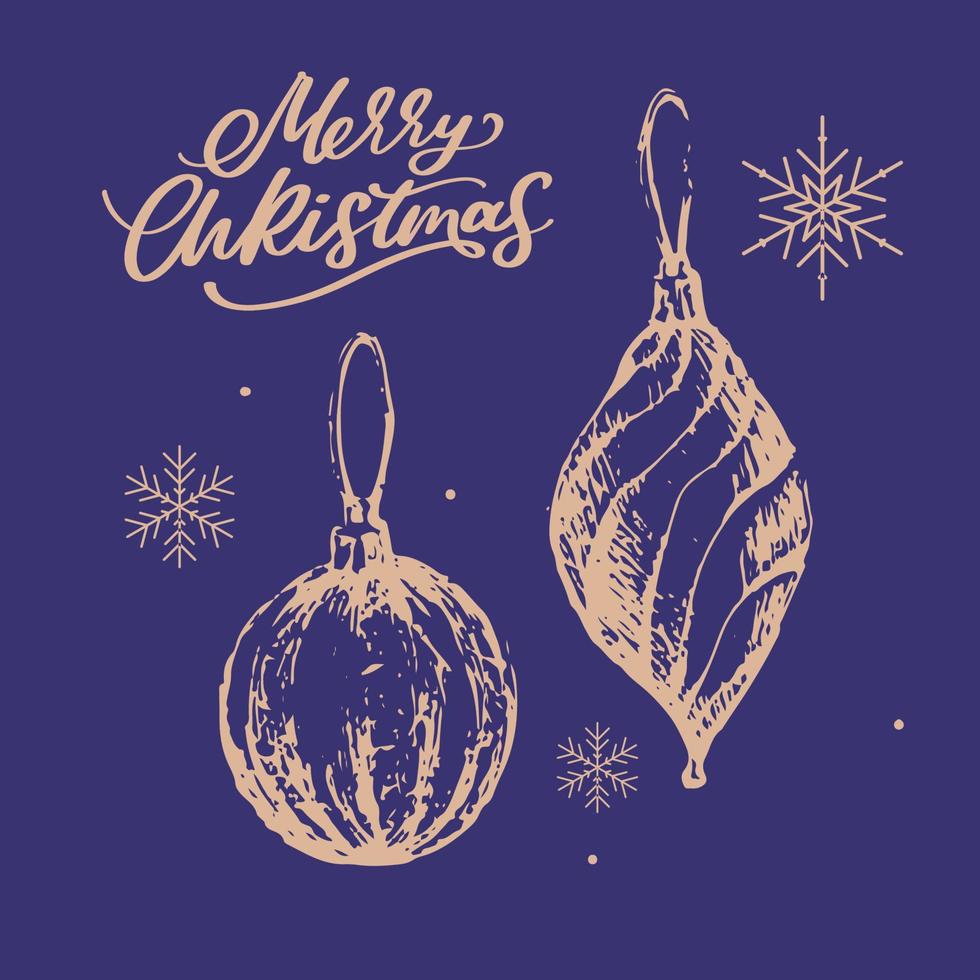Merry Christmas. Happy New Year, 2023. Typography set. Vector logo, emblems, text design. Usable for banners, greeting cards, gifts etc.