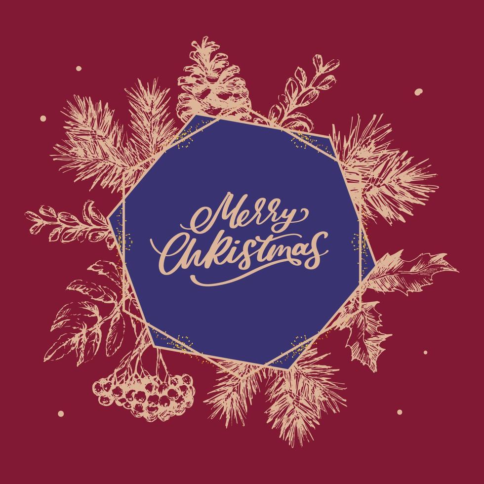 Merry Christmas. Happy New Year, 2023. Typography set. Vector logo, emblems, text design. Usable for banners, greeting cards, gifts etc.