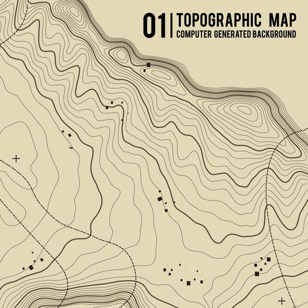 Topographic map background with space for copy . Line topography map contour background , geographic grid abstract vector illustration . Mountain hiking trail over terrain .