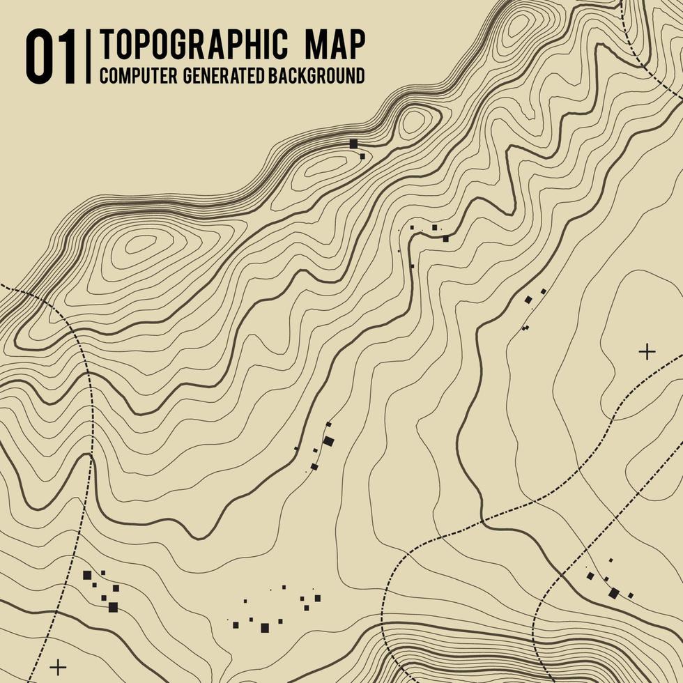 Topographic map background with space for copy . Line topography map contour background , geographic grid abstract vector illustration . Mountain hiking trail over terrain .