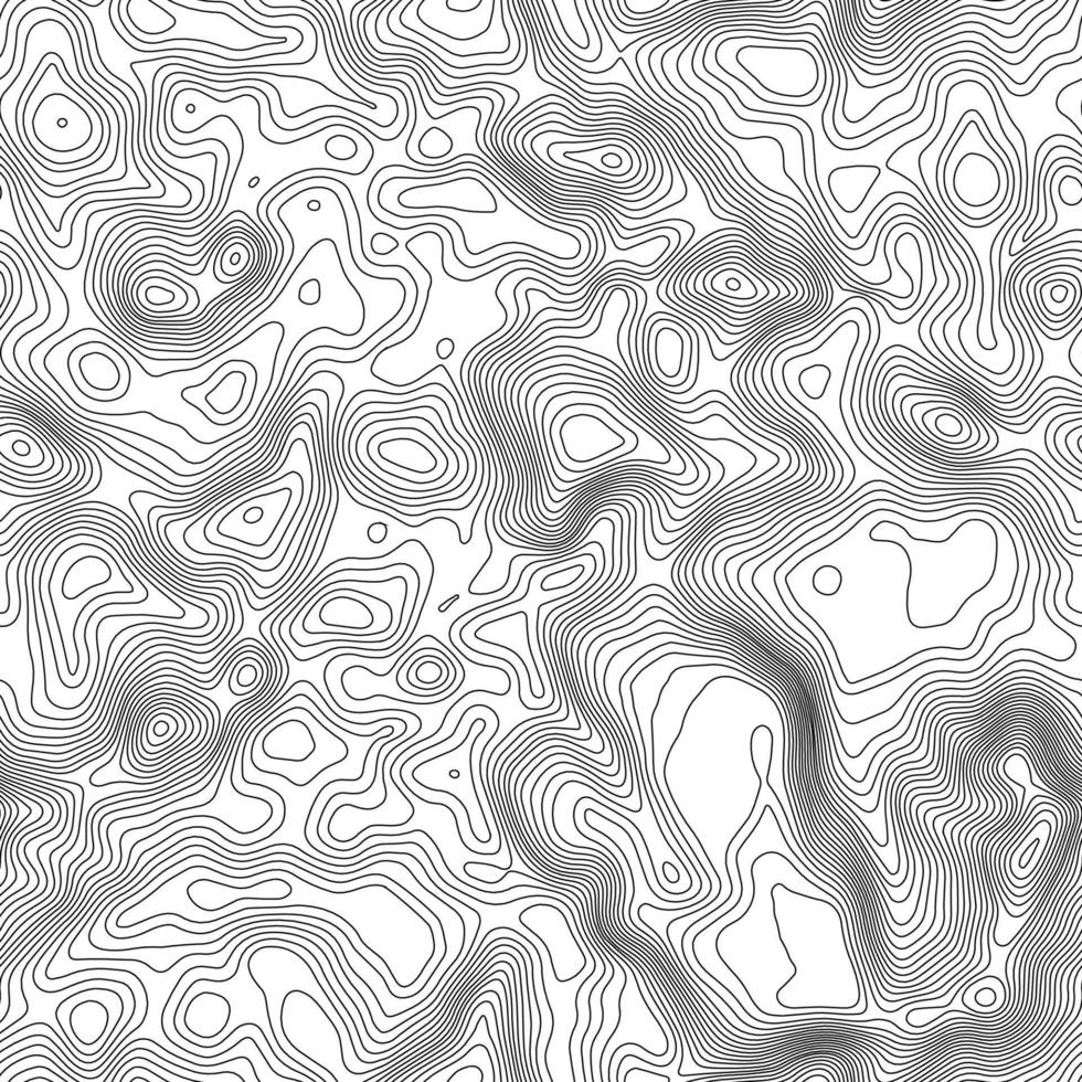 patrón sin costuras fondo de mapa topográfico con espacio para copiar textura sin costuras. fondo de contorno de mapa de topografía de línea, cuadrícula geográfica. ruta de senderismo de montaña sobre terreno. vector