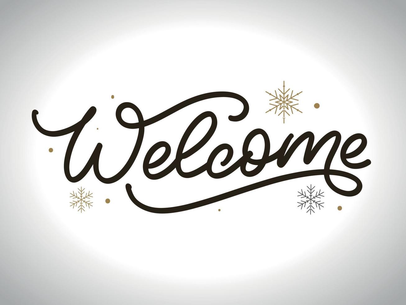 Welcome - lettering calligraphic inscription with smooth lines. vector