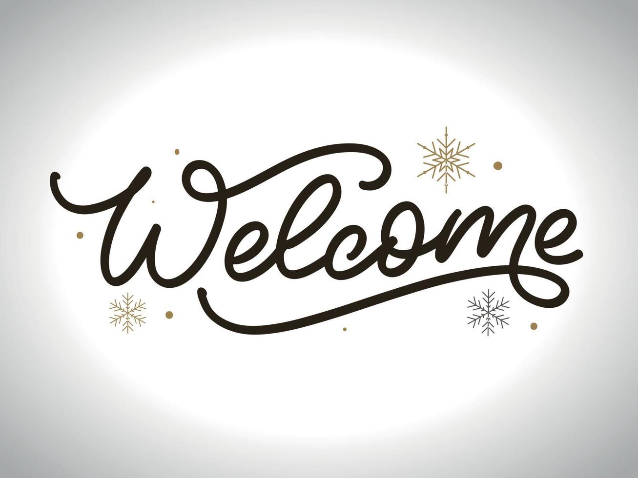 Welcome - lettering calligraphic inscription with smooth lines. vector