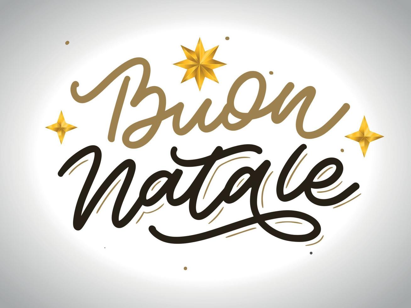 Christmas,Buon Natale greeting card.Handwriting lettering in italian.Holiday lettering.New year template.Vintage vector,typography design. vector