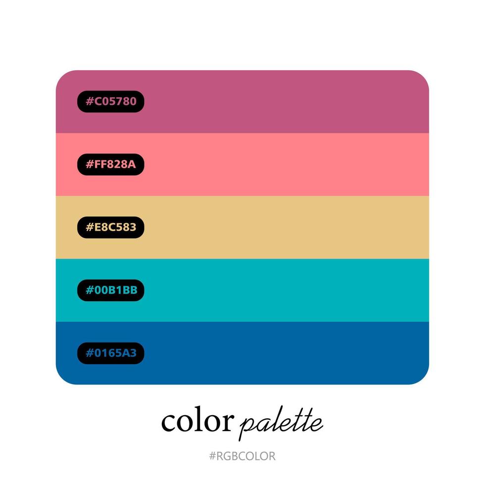 Accurately Color Palettes with Codes, Perfect for use by illustrators vector