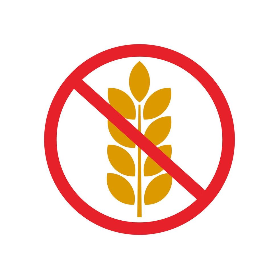 icono de vector de grano libre de gluten