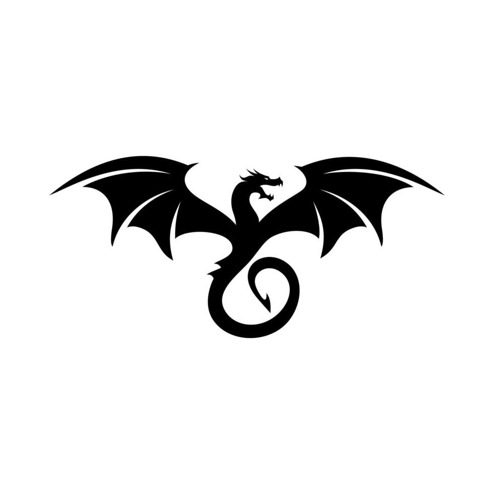 logotipo del dragón volador vector