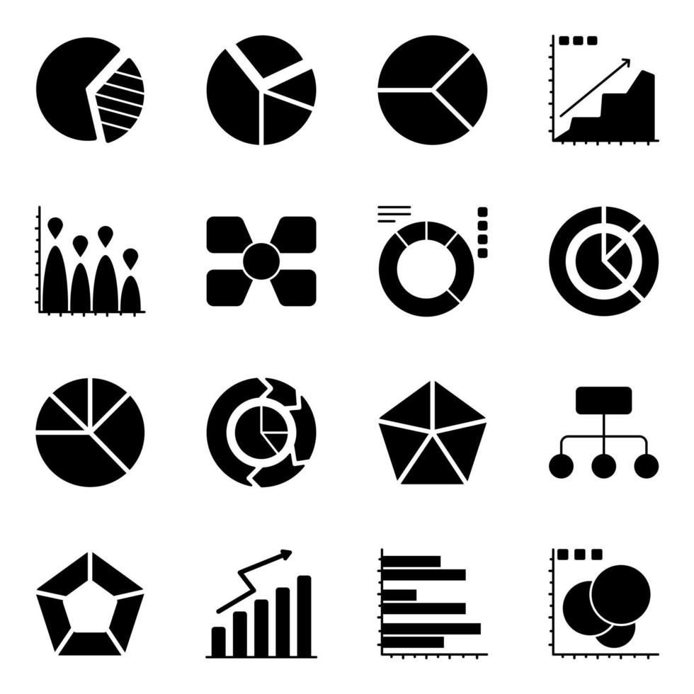 paquete de gráficos iconos planos vector