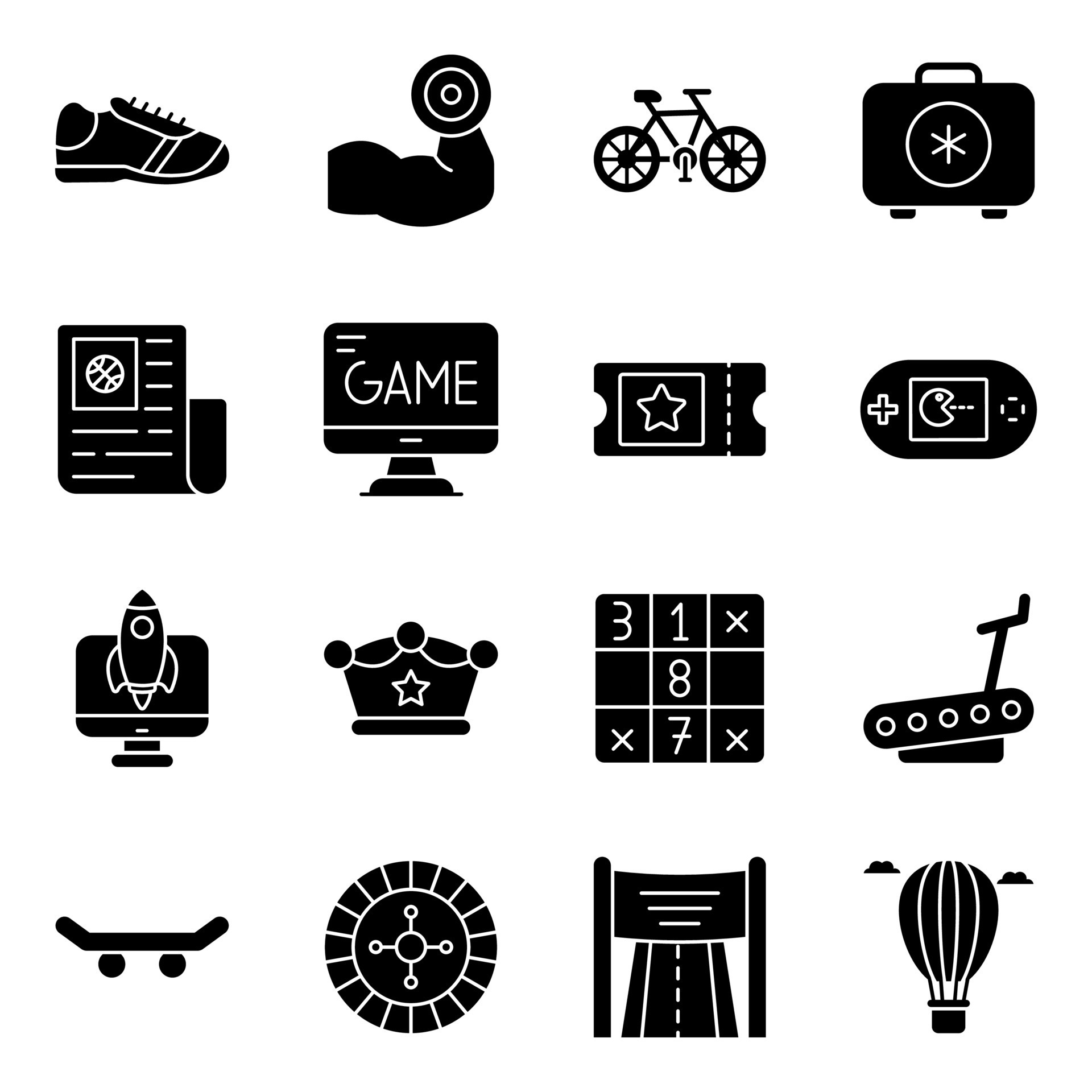 Pack of Sports and Outdoor Games Solid Icons 13977570 Vector Art at