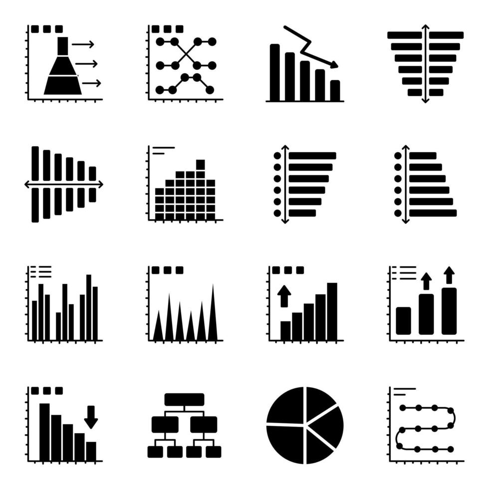 paquete de gráficos iconos planos vector