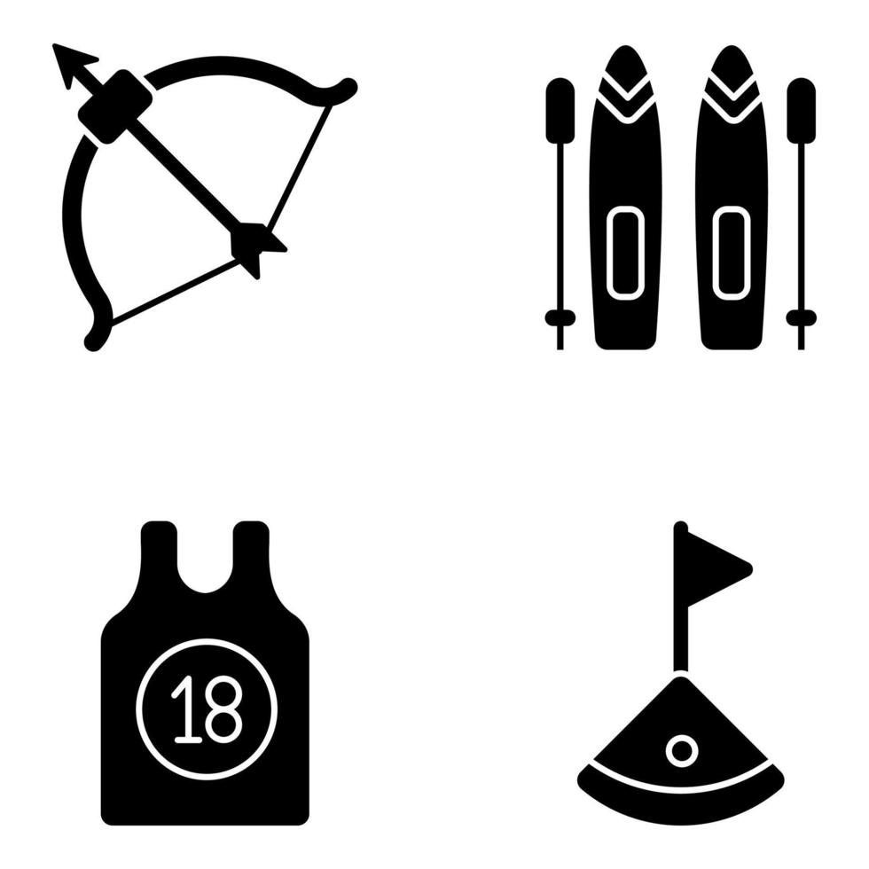 Pack of Sports and Adventure Solid Icons vector