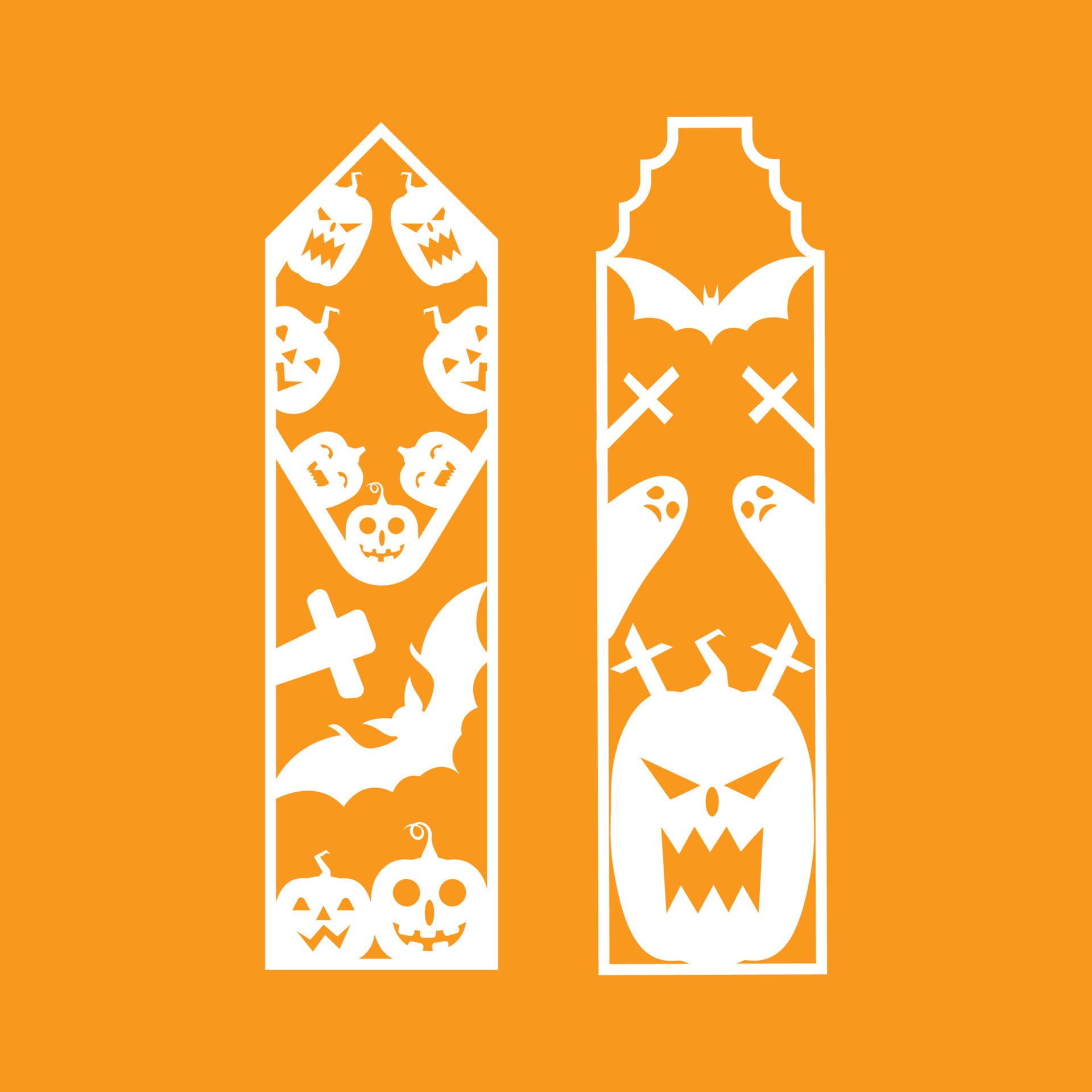 Laser cut panel set with halloween bookmark design, 13977612 Vector Art