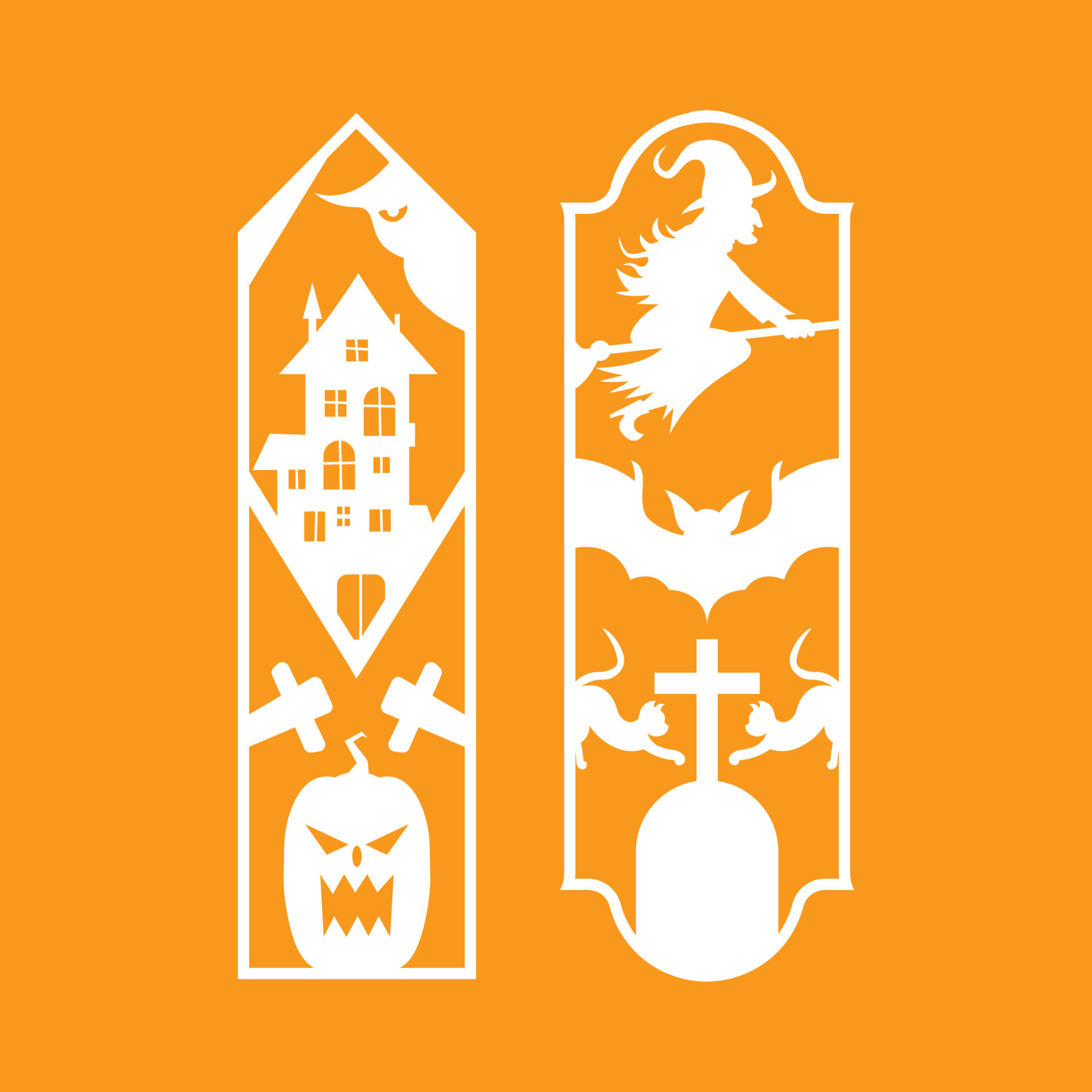 Laser cut panel set with halloween bookmark design, 13977632 Vector Art