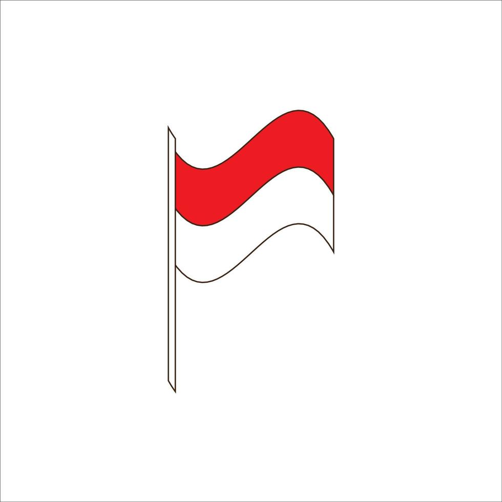 Indonesian flag icon logo vector design