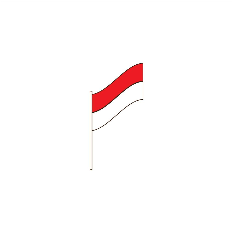 diseño de vector de logotipo de icono de bandera indonesia