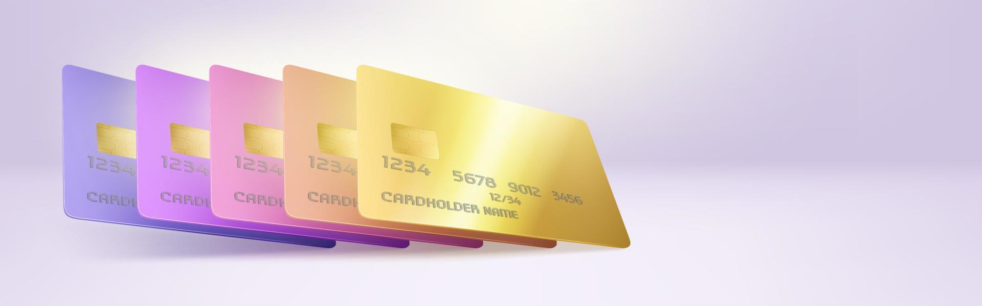Finance banner template with plastic credit cards vector