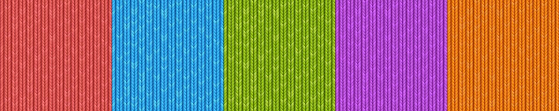 Wool knit, knitting fabric texture vector