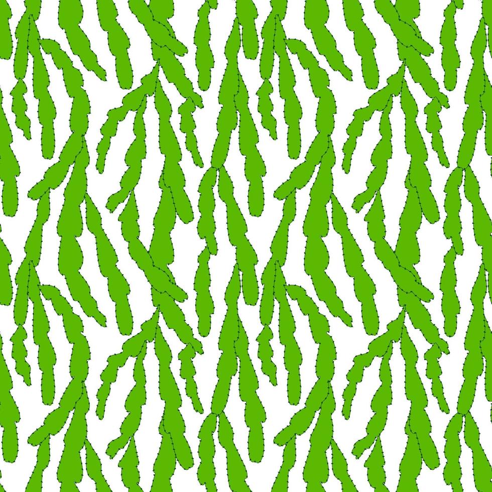 Vector seamless pattern with cactus leaves, repeatable minimalistic background. Repeatable botanical backdrop.