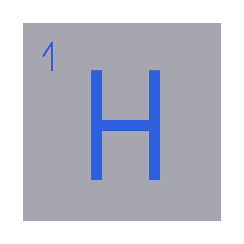 Hydrogen. An element of the periodic table of Mendeleev. An atom for alternative energy. Flat style. Vector illustration