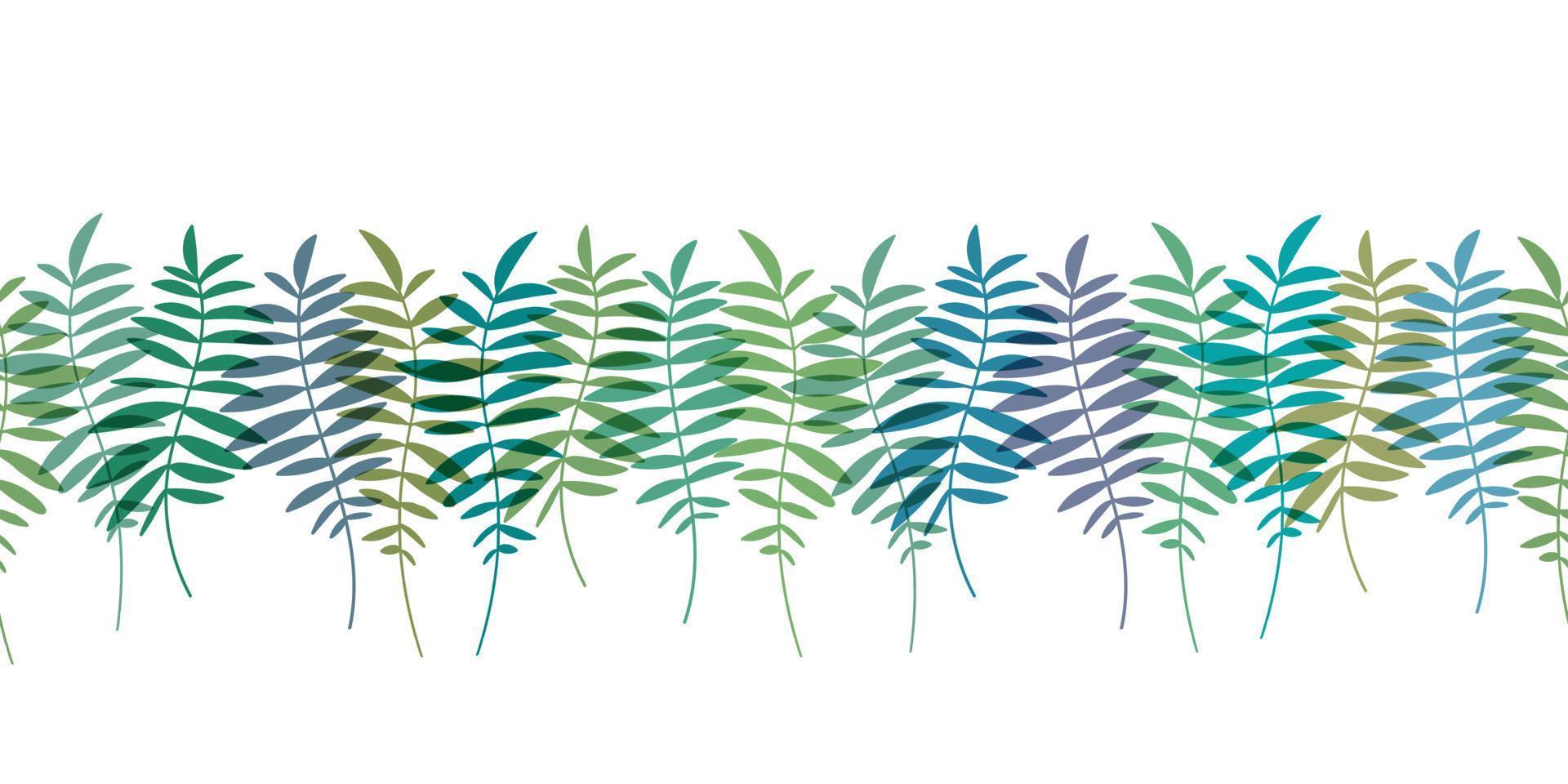 Vector seamless border pattern. Palm leaves wallpaper. Tropical minimalistic background.