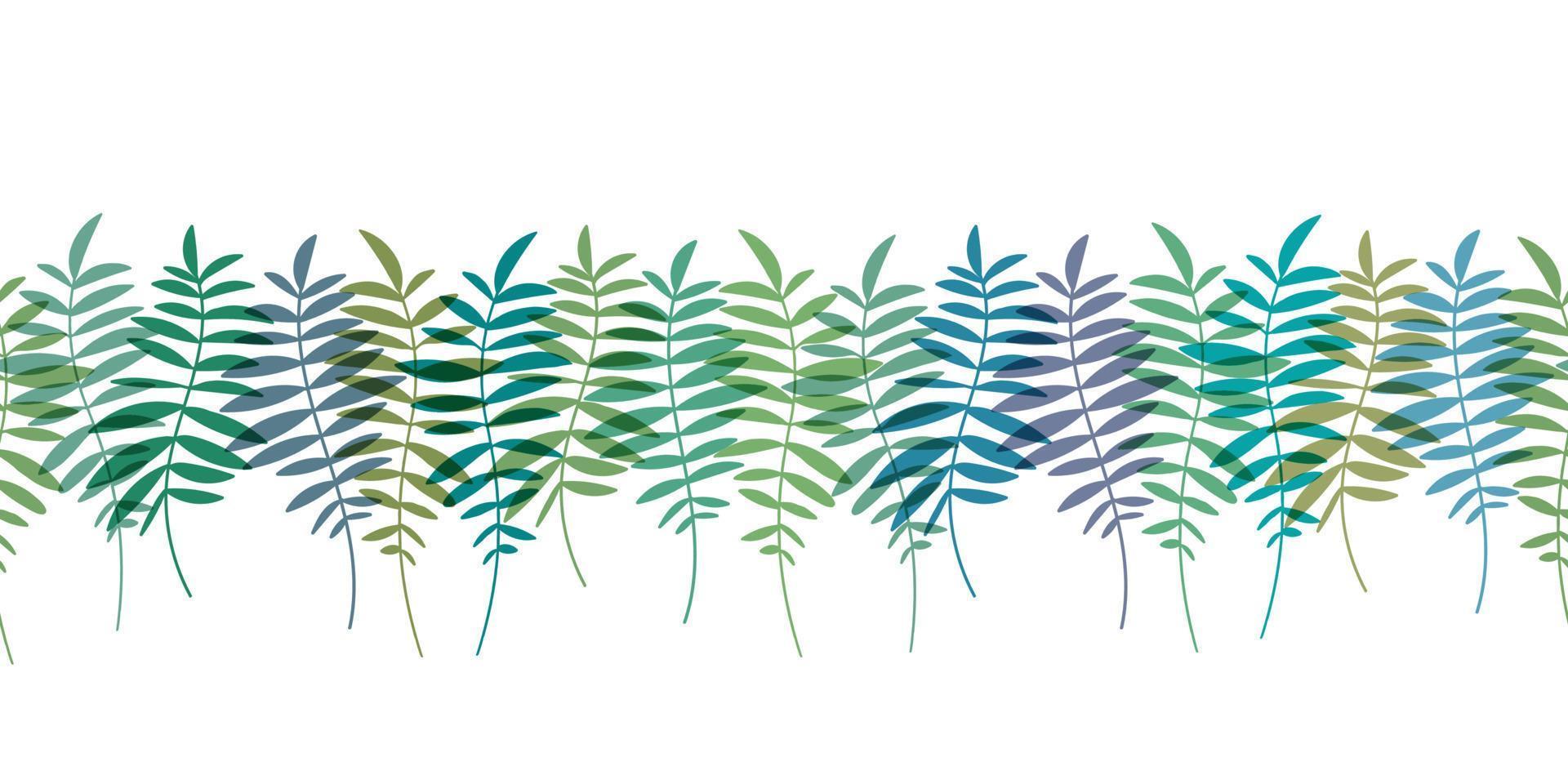 Vector seamless border pattern. Palm leaves wallpaper. Tropical minimalistic background.