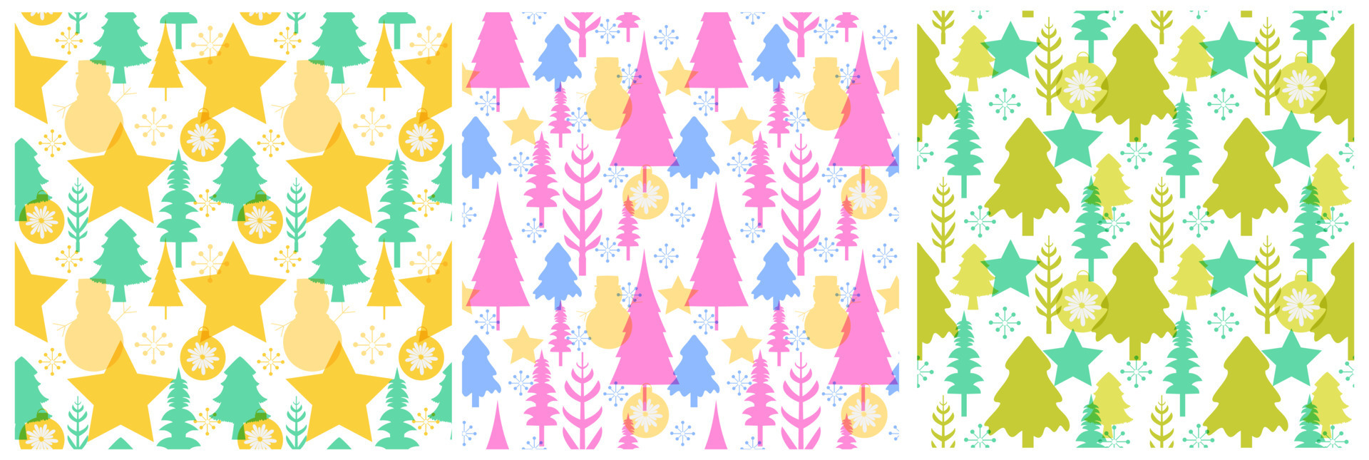 Set of Christmas Background Seamless Pattern Design With Santa Claus ...