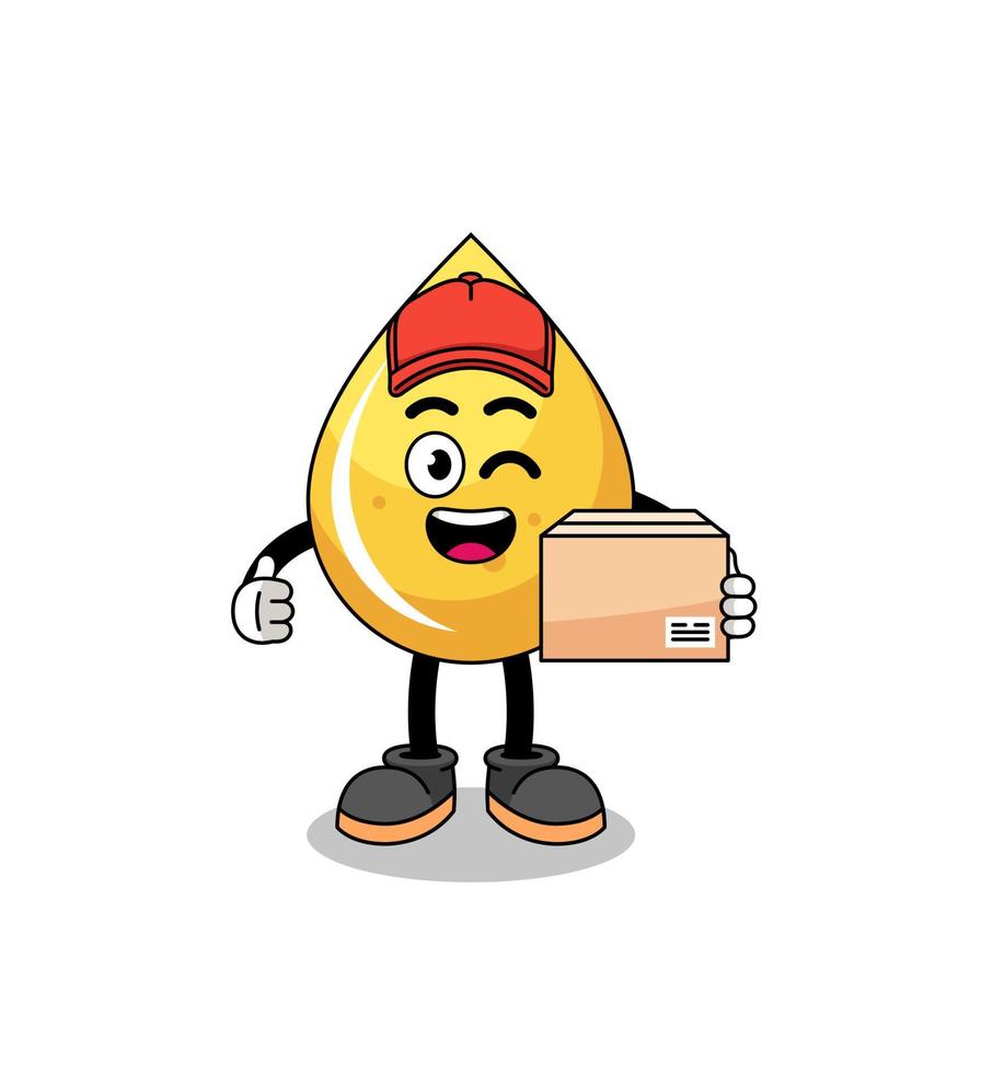 honey drop mascot cartoon as an courier vector
