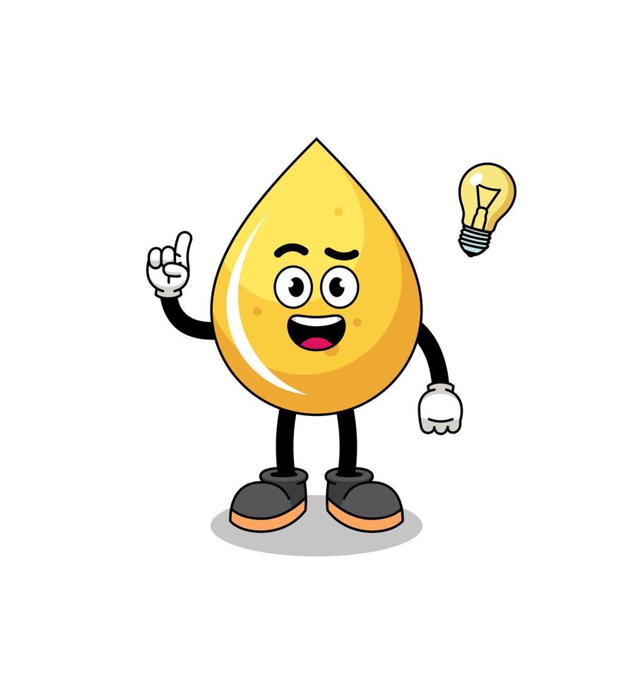 honey drop cartoon with get an idea pose vector