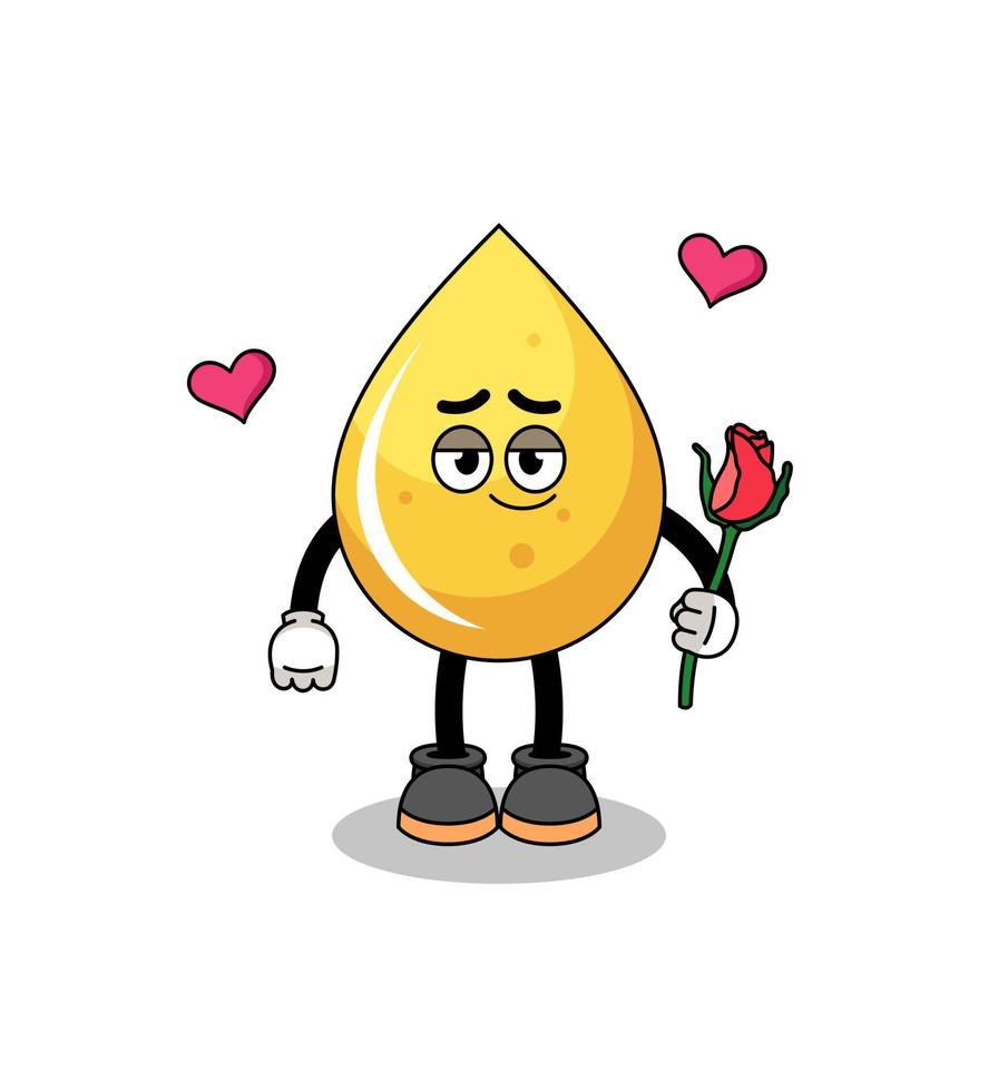 honey drop mascot falling in love vector