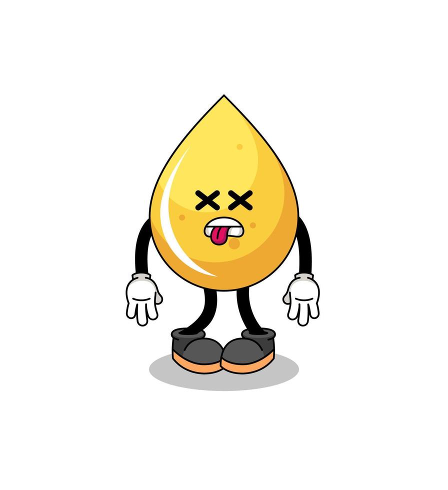 honey drop mascot illustration is dead vector