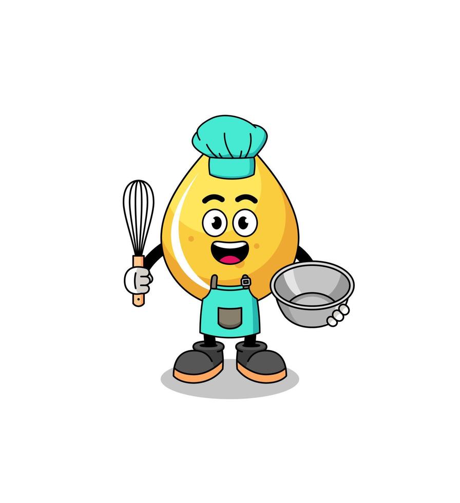 Illustration of honey drop as a bakery chef vector