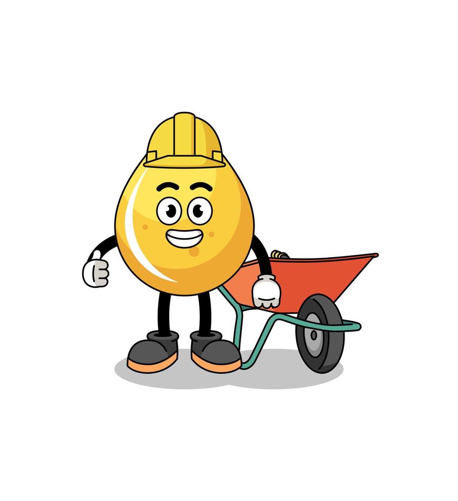 honey drop cartoon as a contractor vector