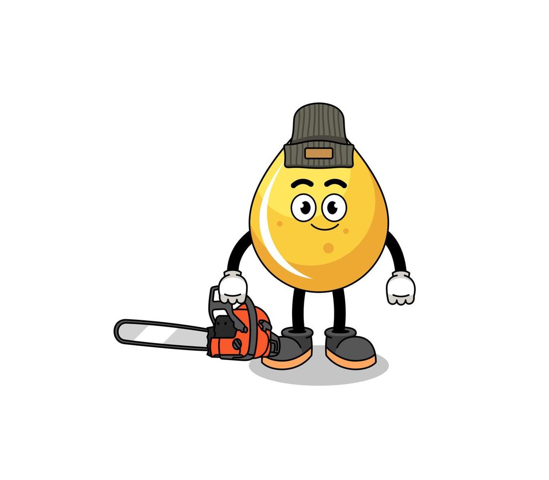 honey drop illustration cartoon as a lumberjack vector