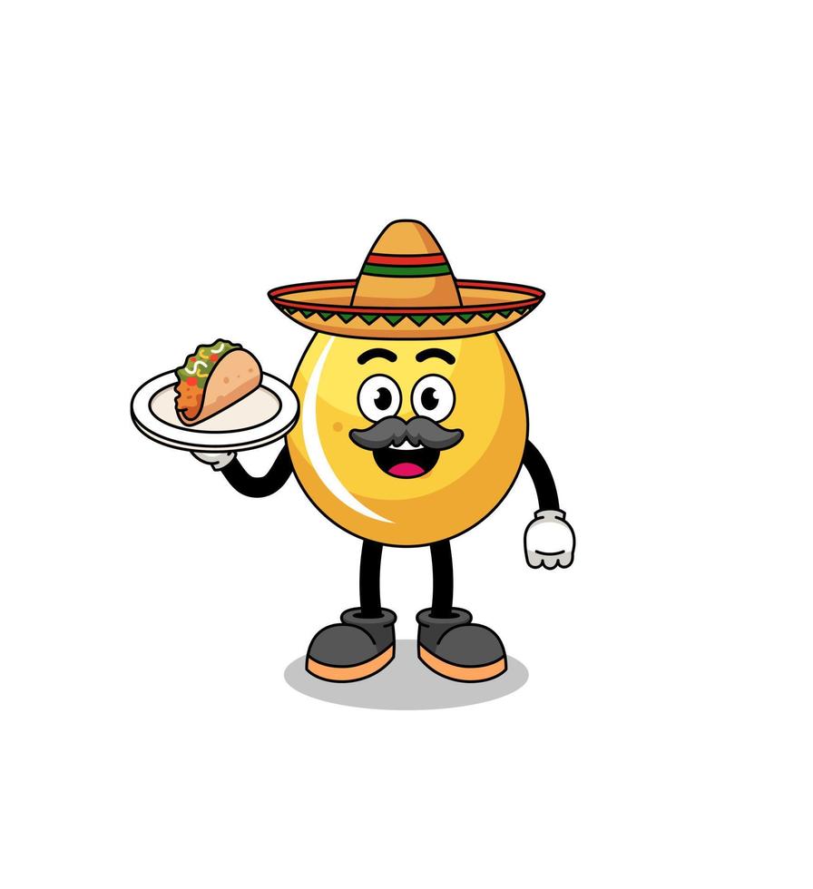 caricatura de personaje de gota de miel como chef mexicano vector